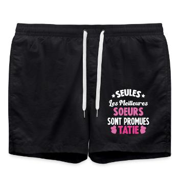 Seules les Meilleures Soeurs sont Promues Tatie - Short de bain - noir - Devant - AI Model Male 185 light (185cm)