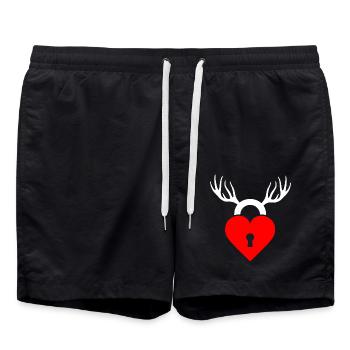 Cuckold horns - Swim Trunks - black - Front - AI Model Male 185 light (185cm)