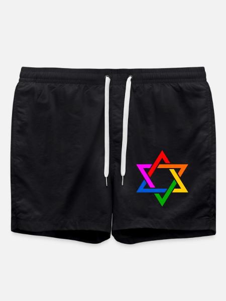 Israel davidstern lgbt flagge - Badeshorts - Schwarz