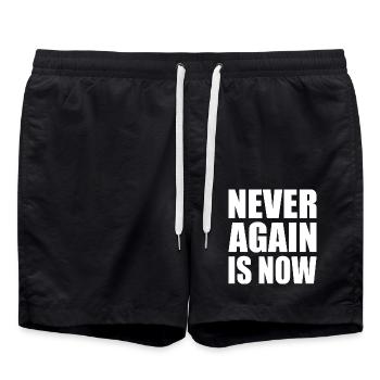 Never again is now - Badeshorts - Schwarz - Vorne - AI Model Male 185 light (185cm)