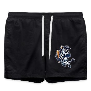 Zebra Baseball Player Sports Design - Swim Trunks - black - Front - AI Model Male 185 light (185cm)