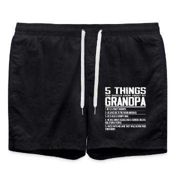5 Things You Should Know About My Grandpa - Swim Trunks - black - Front - AI Model Male 185 light (185cm)