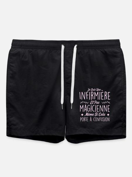 Humour Infirmière - Fête des mères - Short de bain - noir