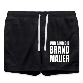 wir sind die brandmauer - Badeshorts - Schwarz - Vorne - AI Model Male 185 light (185cm)