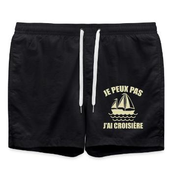 Je peux pas j'ai croisiere - Short de bain - noir - Devant - AI Model Male 185 light (185cm)