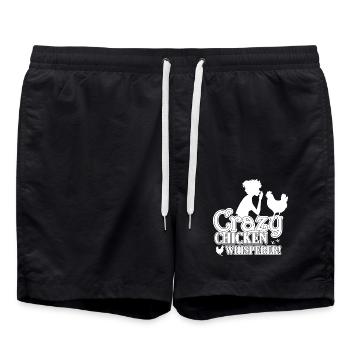Crazy Chicken Whisperer - Swim Trunks - black - Front - AI Model Male 185 light (185cm)