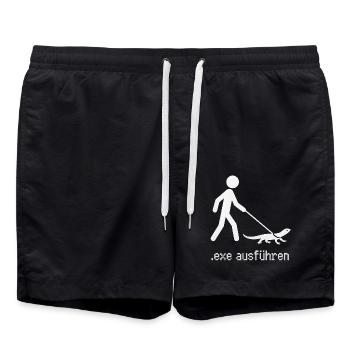 EXE ausführen Admin Informatiker Programmierer - Badeshorts - Schwarz - Vorne - AI Model Male 185 light (185cm)