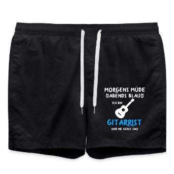 Gitarre Spruch Band Musikinstrument E-Gitarre - Badeshorts - Schwarz - Vorne - AI Model Male 185 light (185cm)