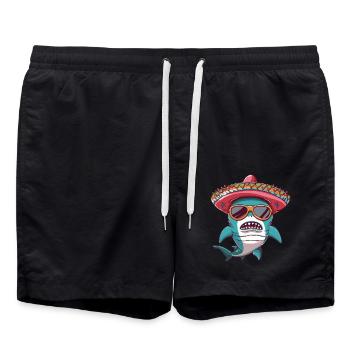 Hai Comic Lustig Sombrero - Badeshorts - Schwarz - Vorne - AI Model Male 185 light (185cm)