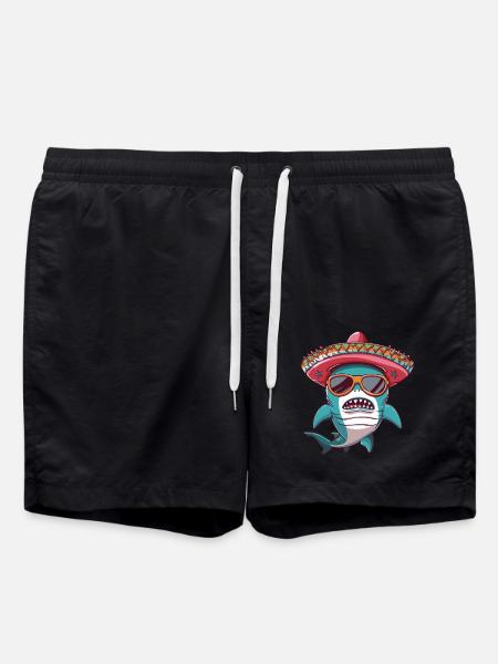 Hai Comic Lustig Sombrero - Badeshorts - Schwarz