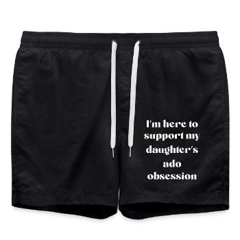 I’m Here To Support My Daughter’s Ado Obsession - Short de bain - noir - Devant - AI Model Male 185 light (185cm)