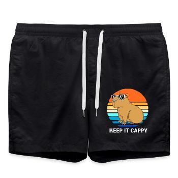 Capybara Capibara - Badeshorts - Schwarz - Vorne - AI Model Male 185 light (185cm)