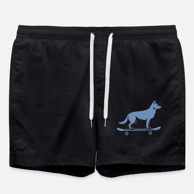 Dog Shepherd Skateboard Skateboarder - Short de bain - noir