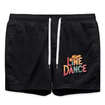 La danse en ligne : mon hobby - ma passion - mon truc - Short de bain - noir - Devant - AI Model Male 185 light (185cm)
