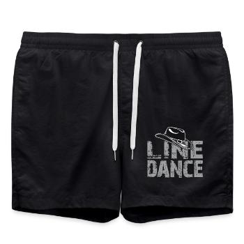 Line Dance Zeit Line Dancing Tanzen - Badeshorts - Schwarz - Vorne - AI Model Male 185 light (185cm)