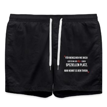 Für Menschen wie mich gibt es in der Hölle - Badeshorts - Schwarz - Vorne - AI Model Male 185 light (185cm)
