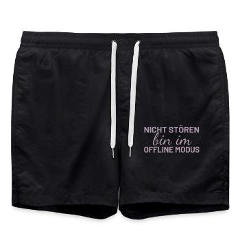 Nicht Stören bin im Offline Modus - Badeshorts - Schwarz - Vorne - AI Model Male 185 light (185cm)