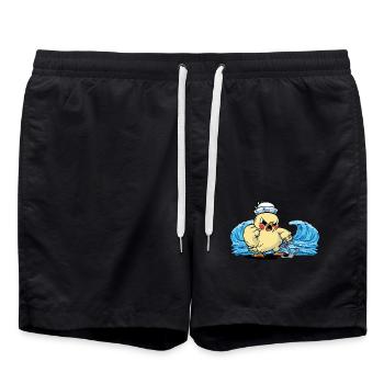 Vögel Vogel Matrose Anker Moin maritim Käpten - Badeshorts - Schwarz - Vorne - AI Model Male 185 light (185cm)