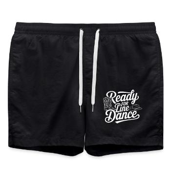 Line Dance mein Tanzsport und Passion - Badeshorts - Schwarz - Vorne - AI Model Male 185 light (185cm)