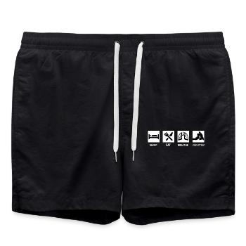 Brazilian Jiu-Jitsu BJJ - Swim Trunks - black - Front - AI Model Male 185 light (185cm)