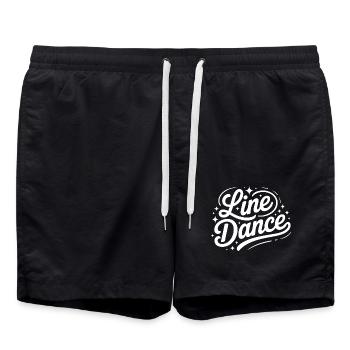 Line Dance mein Hobby - meine Passion - mein Ding - Badeshorts - Schwarz - Vorne - AI Model Male 185 light (185cm)