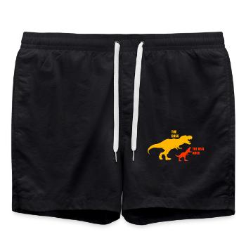 Dinosaures T-Rex de papa fils - Short de bain - noir - Devant - AI Model Male 185 light (185cm)
