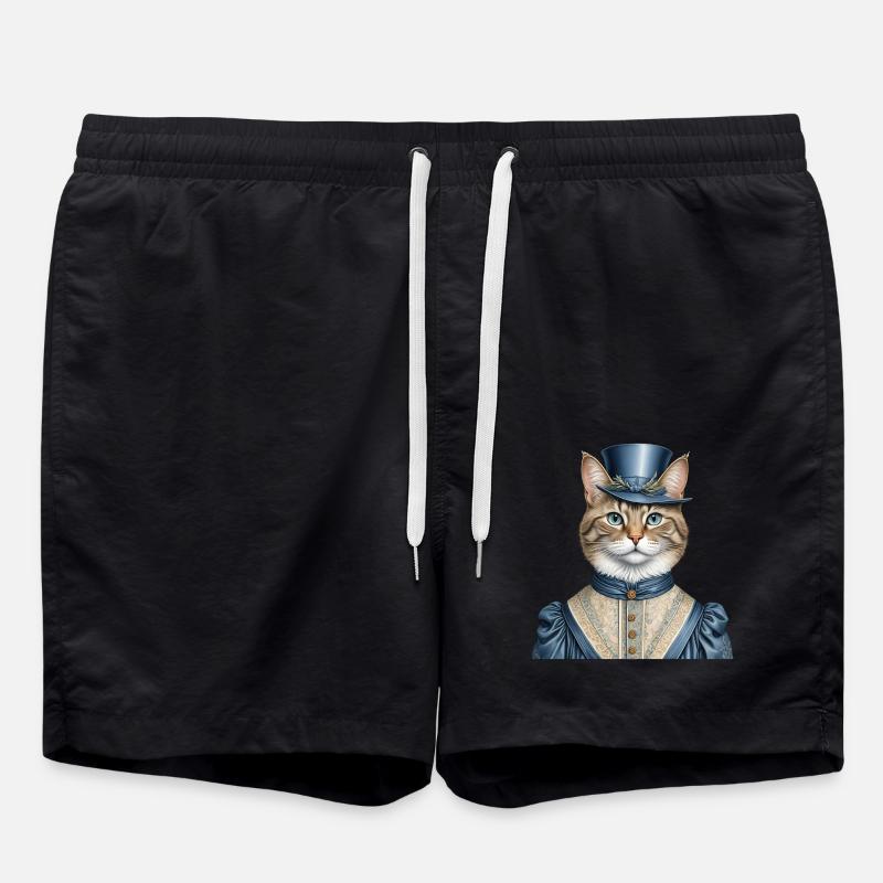 Frau Katze - Badeshorts - Schwarz