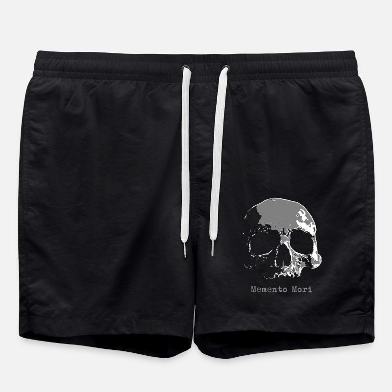 Memento Mori Crâne Gris - Short de bain - noir
