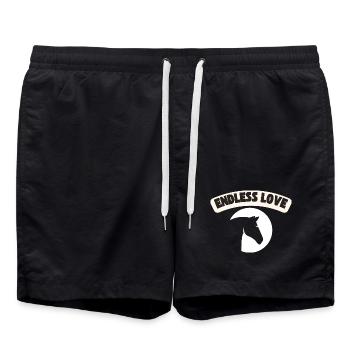 Cheval d’amour sans fin - Short de bain - noir - Devant - AI Model Male 185 light (185cm)