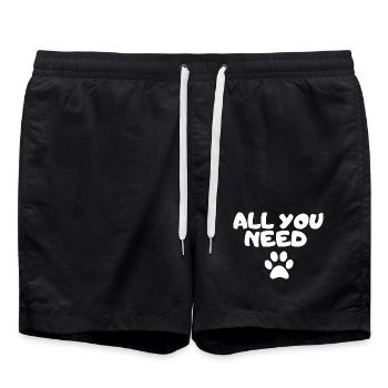 all you need Dackel Dachshund Hundemensch - Badeshorts - Schwarz - Vorne - AI Model Male 185 light (185cm)