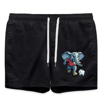Éléphants de football - Short de bain - noir - Devant - AI Model Male 185 light (185cm)