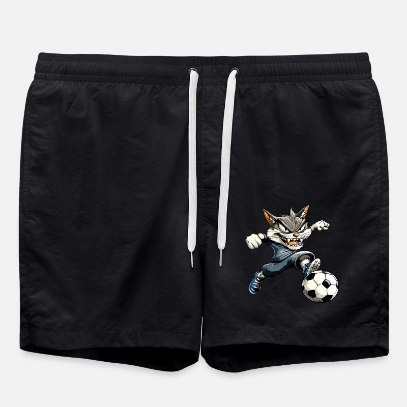 Chat Footballeur - Short de bain - noir