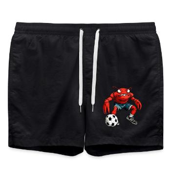 Krabben Fussball / Fussballer Krabbe - Badeshorts - Schwarz - Vorne - AI Model Male 185 light (185cm)