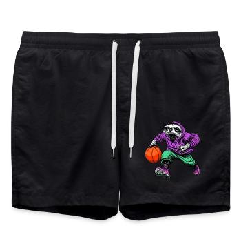 Faultier Basketballer - Badeshorts - Schwarz - Vorne - AI Model Male 185 light (185cm)