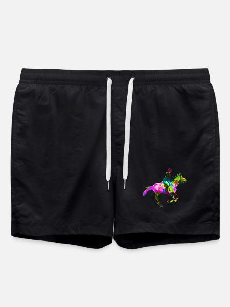 Bunte Reiterin - Badeshorts - Schwarz