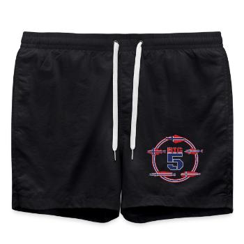 Flétan norvégien Big 5 I, cadeau de pêche - Short de bain - noir - Devant - AI Model Male 185 light (185cm)