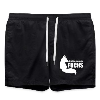 Ich bin eben ein Fuchs - Für schlaue Menschen - Badeshorts - Schwarz - Vorne - AI Model Male 185 light (185cm)