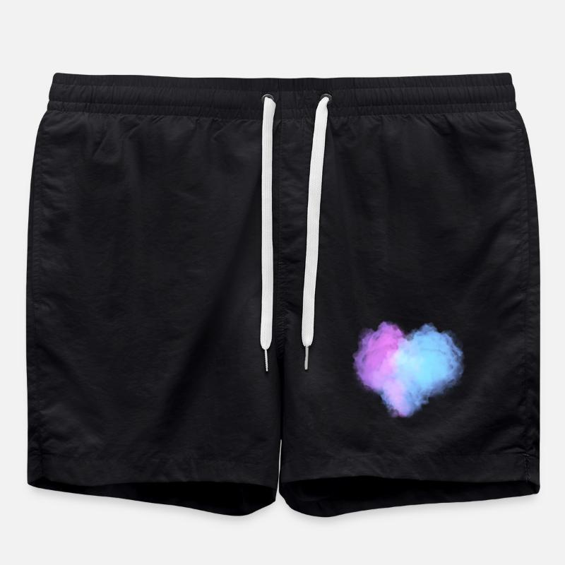Heart shaped clouds - Swim Trunks - black