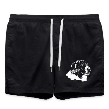 Mastin del Pirineo Head "Black Edition" - Swim Trunks - black - Front - AI Model Male 185 light (185cm)