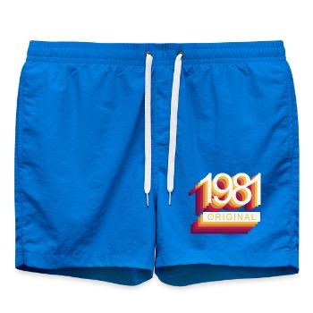 Born in 1981 - Swim Trunks - cobalt blue - Front