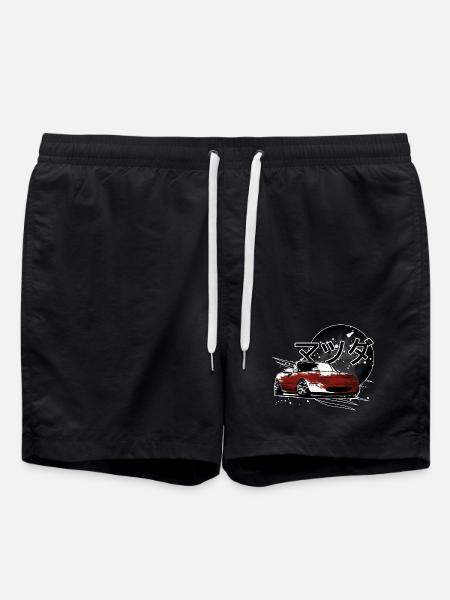 Japansk bil Miata Mx5 rød - Badeshorts - sort