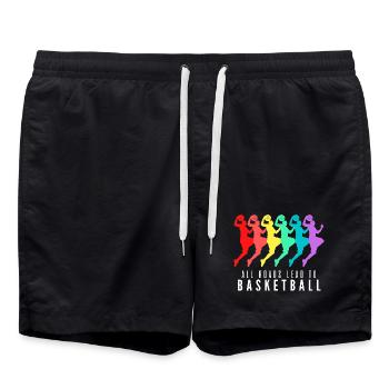 All Roads Lead To Basketball - Short de bain - noir - Devant - AI Model Male 185 light (185cm)