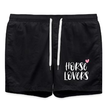 Amateurs de chevaux Cadeau d’équitation - Short de bain - noir - Devant - AI Model Male 185 light (185cm)