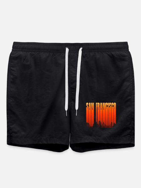 San Francisco Skyline Gradient - Badeshorts - Schwarz