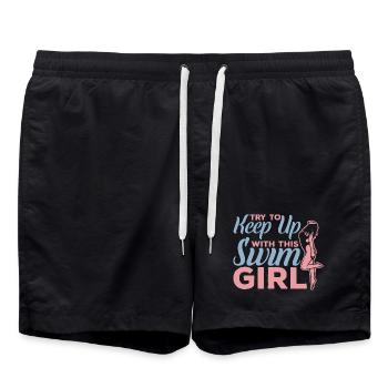 Schwimmsportlerin - Badeshorts - Schwarz - Vorne - AI Model Male 185 light (185cm)
