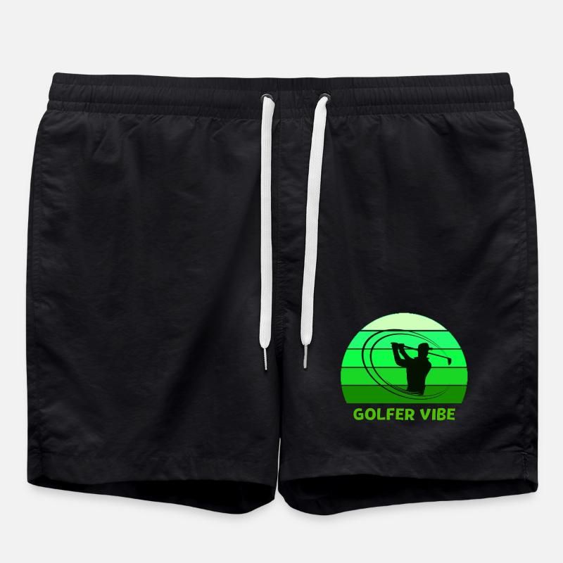 golf, golfer, golf fan - Swim Trunks - black