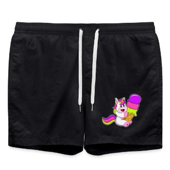 Unicorn Waffle Ice Cream - Swim Trunks - black - Front - AI Model Male 185 light (185cm)