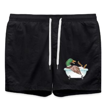 Duck Bathing Bathtub - Swim Trunks - black - Front - AI Model Male 185 light (185cm)
