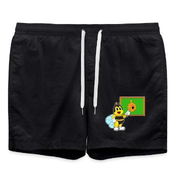 Bee Teacher Pointing Stick School - Swim Trunks - black - Front - AI Model Male 185 light (185cm)