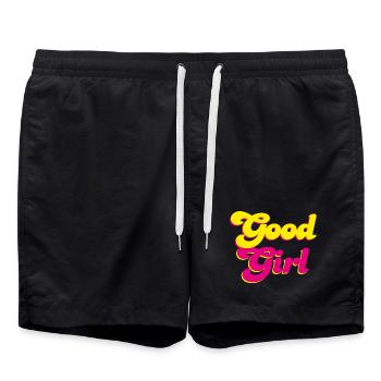 Good Girl Retro Pink Energy Girl Power Vibes - Swim Trunks - black - Front - AI Model Male 185 light (185cm)